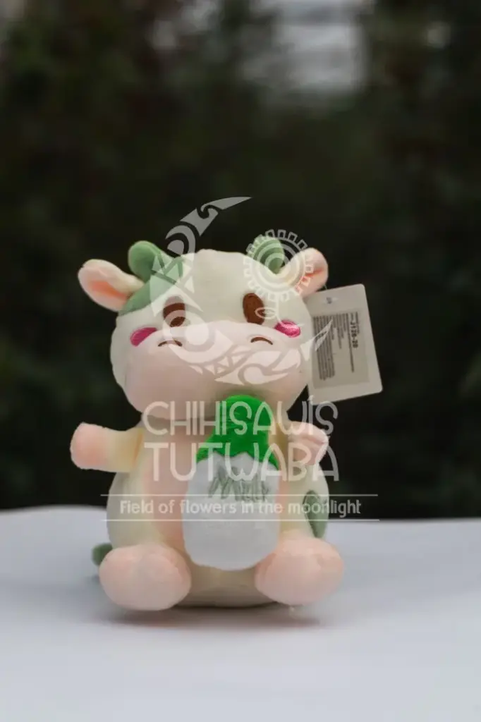 Peluche Vaca tetero verde