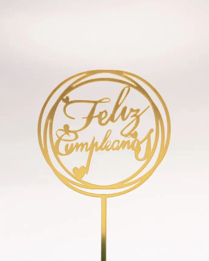 Pin "Feliz Cumpleaños" Redondo - Dorado